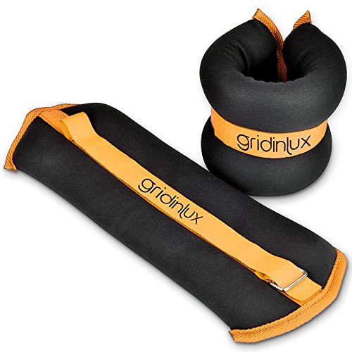 GRIDINLUX Gewichte für Knöchel und Handgelenk, 3 kg, verstellbar, ideal für Joggen, Wandern, Fitness, Aerobic, Fitnessstudio