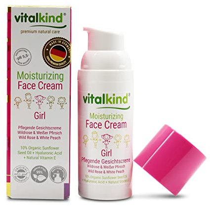 vitalkind Moisturizing Face Cream GIRL – Premium natural care for Kids. Premium Naturkosmetik für Mädchen von vitalkind. Pflegende Gesichtscreme mit 99% Inhaltsstoffen natürlichen Ursprungs.