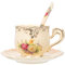Teetasse Untertasse Set Porzellan Kaffeetasse Vintage Floral Keramik Teetasse Set Mit Untertasse Löffel Für Die Heimische Küchenparty ( )
