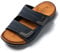 JOMIX Sandales Homme en Cuir Chaussures de Plage Tongs Hommes Chaussons d'été Confortables pour Maison Piscine Mer Douche (Marine, 41)