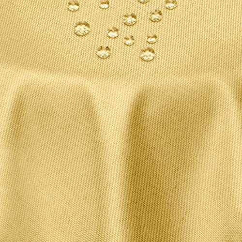DecoHomeTextil Leinen Optik Tischdecke Oval 160 x 220 cm Gelb | wasserabweisend, fleckenabweisend, abwaschbar, Lotuseffekt