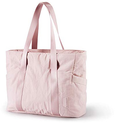 bagsmart Sac de Sport Femme pour Tapis de Yoga 15.6 pouces Grand Tote Bag Sac Cabas Femme pour Tapis de Gym,Shopping,Gym,Sport,Voyage Rose, Taille M