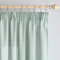 Woaboy Leinen Gardinen mit Kräuselband Vorhänge Wohnzimmer Leinenoptik Halbtransparent Stores Gardine Schlafzimmer Modern Schlaufengardinen 2er Set 140x245cm (BxH) Blau