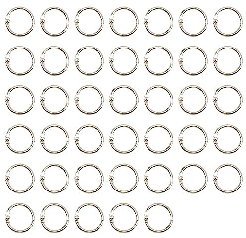 Yosawo 40 Stück Buchringe Binder Ringe Lose Blatt Buch Ringe Metall Bücher Ringe Heftringe Schlüsselringe für Scrapbook Album Notizbuch Karteikarten（15mm）