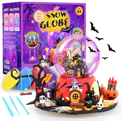 Halloween Spielzeug Geschenke DIY Kinder Weihnachtsgeschenke für Jungen Mädchen 4-12 Jahre Geburtstag Bastelset Schneekugel Kit Kreatives Geschenke