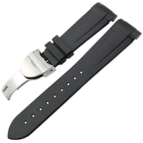 HEPUP Cinturino in gomma da 22 mm in silicone per braccialetti Tudor Heritage Black Bay Pelagos impermeabili, 22mm, agata