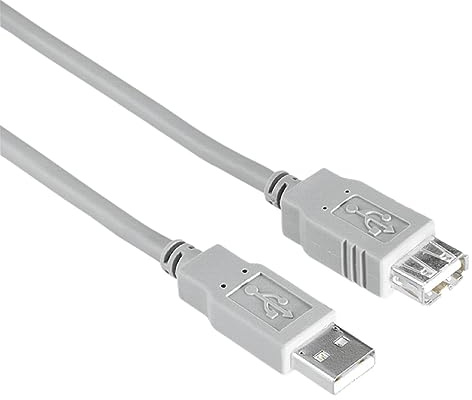 Hama USB A Kabel - 1,5 m, USB A 2.0, 480 Mbit/s, 0,5 A, für den PC-Anschluss, Notebook, grau