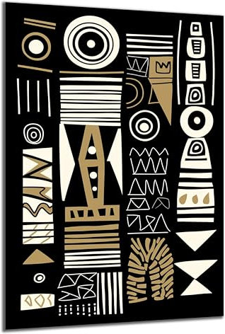DARO Design - Wand-Bild auf 6mm HDF 70x50 cm Abstrakte afrikanische Kunst - Wand-Deko Bilder Geschenk