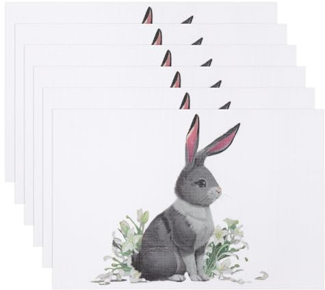 Banchif Abwaschbar Doppelseitig Tischsets 6er Set, Osterei Eukalyptus Blatt Tischdeko Ostern Frühling Bankett Platzsets Urlaub Dekorative Tischsets Saisonal Platzsets Beige