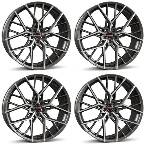 4x Borbet Felgen BY 8.0x18 ET45 5x108 titan polished matt kompatibel mit Jaguar E-Pace S-Type XE XF XJ