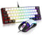 RedThunder 60% RGB Gaming Keyboard and Mouse Combo,UK Layout Ultra Compact Backlit Mini Keyboard, Lightweight 7200 DPI Cellular Optical Mouse, Portable Wired Gaming Set for PC PS5 Gamers(White-Black)