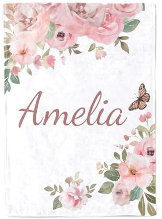 Babydecke mit Name Personalisierte Kuscheldecke Kinder Namensdecke Tier Elefant Panda Individuelle Baby Decke Geschenke