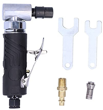 Yuecoom Luft-Stabschleifer, 90 Grad pneumatische Schleifmaschine mit geradem Schaft, Zinklegierung, Luft-Stabschleifer, pneumatisches Werkzeug