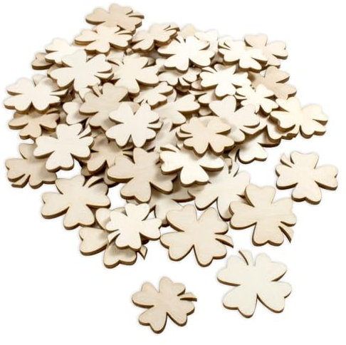 Kleeblatt Konfetti aus Holz, Streudeko zur Tischdekoration, 50er-Set