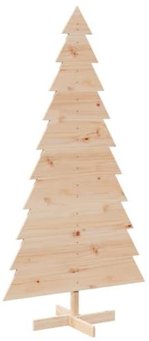 vidaXL Weihnachtsbaum aus Holz – Kiefernholz, dekorativer Weihnachtsbaum, 92 x 50 x 180 cm, anpassbare Urlaubsdekoration, Stabiler Sockel für den Innenbereich