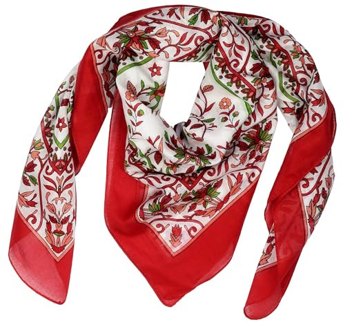 Freak Scene Baumwolltuch Blumen Ranken Muster04 bunt quadratisches Tuch