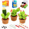 Yixinly Kit Crochet Débutant, 3 Pcs Kit Crochet Amigurumi Cactus kit de crochet débutant Kit de Crochet DIY pour Enfants et Adultes avec Instructions, Tricot de Cactus pour Débutants (Style 1)