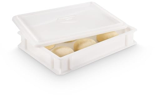 Hefekiste/Gärbox für Pizzaballen oder andere Teigarten | Pizza Box oder Teig Box | Platz für 6 Pizzaballen pro Kiste | Pizzaballenbox | Pizzateigbehälter (1x Gusto Box + 1x Deckel)