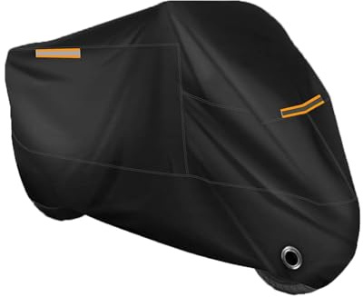 Motorcycle Cover Waterproof Outdoor, Oxford Fabric Motorbike Cover with Lock Holes, Motorcycle Covers for Outside Storage (96.5 x 41 x 50 inch)