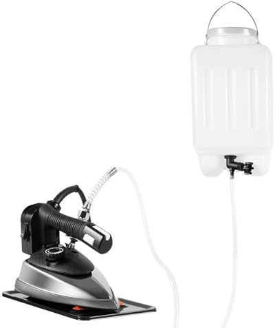 Electric Steam Iron Kit, 1200W Industrial Gravitation Steam Iron with 5 Temp Adjustable, Non-Stick Sole Plate, 3L Water Tank & Hose, Hanging Bottle Clothes Ironing Steamer for Home