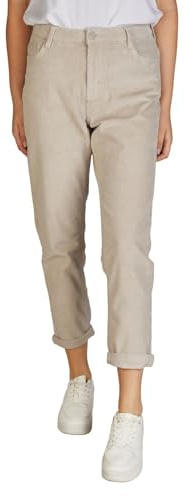 DENIMFY Cordhose Damen Mom Fit High Waist Gerades Bein Stretch DFLisa | Cord Hose Pants Reißverschluss Taschen Einfarbig Grau Rose Blau Beige Grün S M L XL XXL
