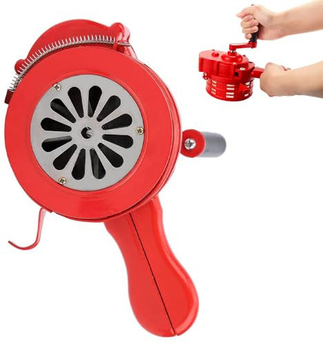 Handkurbel Siren Küstenwachen Handsirene, Tragbarer Handkurbel Alarm Manuell Mit Handkurbel-Sirene, Bedienter Luftangriffshorn 110 DB Alarmsirene, für Fabriken, Schulen und Öffentliche Plätze