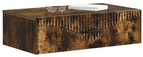 vidaXL Wandmontierter Beistelltisch Geräucherte Eiche Holzwerkstoff, Moderner Wohnbereich, rechteckiger Tisch, Wandmontage, schicke Aufbewahrung, platzsparend, funktionales Möbel