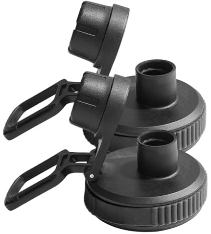 BEAHING 2Pcs Water Bottle Lid Replacement, Leak-Proof Water Bottle Lid with Handle Glossy & Smooth Spout BPA Free Plastic Replacement Cap Black