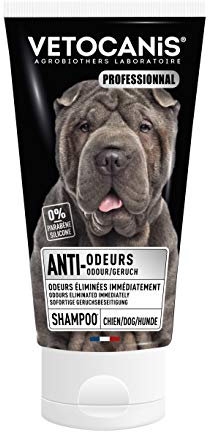Vetocanis | Shampoing pour chien | Soin pour chien anti-odeurs | Sans Paraben ni Silicone | Convient à tous types de poils | Formulé sous contrôle Vétérinaire | 300 ml | Fabriqué en France