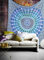 Popular Handicrafts Wandteppich, Hippie-Mandala, Bohemian-Stil, psychedelisch, Hippie, aufwendiges Blumendesign, indische Wandteppiche, Tagesdecke, 215 x 230 cm, Rot/Gelb