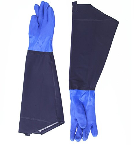 TINTON LIFE® 1 Pair 25 Long Men's Waterproof Rubber Gloves Thicken Winter Cotton Lined Work Gloves for Car Washing