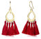 Elli Ohrringe Damen Hänger Tassel Quaste Tropfen Festival in 925 Sterling Silber Vergoldet