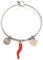 Damen-Armband aus Stahl mit Horn Glücksbringer. Hergestellt in Italien. Emotionales Stahlarmband – Sätze, Gedanken, Worte mit Charms – Anhänger – Größe verstellbar.