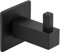 Gedotec Garderobenhaken Vintage Kleiderhaken Edelstahl schwarz matt - Trinity | Tiefe: 40 mm | Wandhaken unsichtbar verschraubt | Haken-Garderobe einzeln | 1 Stück - Einzelhaken eckig mit Schrauben