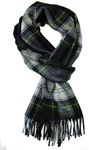 Rotfuchs Kaschmirschal Winterschal Herrenschal Warm & Weich Karo mehrfarbig Made in Germany (180 x 29 cm, Grün) r-517