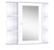 HOMCOM Spiegelschrank Bad, Badezimmerschrank mit Spiegeltür, Badschrank mit offenen Regalböden, Hängeschrank Wandschrank, Weiß, 66 x 17 x 63 cm
