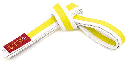 Hayashi Budogürtel zweifarbig - weiss-gelb, Gr. 330 cm