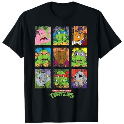 Teenage Mutant Ninja Turtles Group Grid Distressed T-Shirt