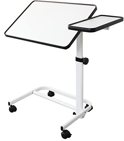 ratiomed Multifunktionstisch/Betttisch Weiß mit zusätzlicher Ablage