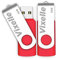 Vixelle 2 Pack 1GB High Speed USB 2.0 Flash Drives – 360° Swivel Metal Style USB Stick Pen Drive with Keychain Loop – 1GB USB Memory Sticks Bulk Pack for PC, Mac, TV, Car Audio – Red