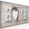 decomonkey Akustikbild Home Haus 120x40 cm 1 Teilig Leinwand Modern Bilder Wandbilder XXL Schallschlucker Schallschutz Akustikdämmung Wandbild Deko Leise Herz Vintage
