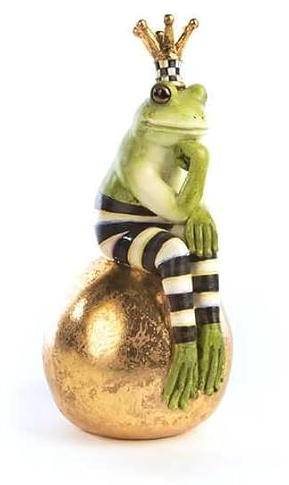 MACKENZIE-CHILDS Resin Frog Figurine, Fergal Frog on Ball