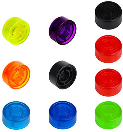 SAVITA 10 Stück Gitarre Effektpedal Topper, Mehrfarbig Pedal Fußschalterdeckel Effektpedal Knöpfe Pedalknopfkappen Schutzkappe für Gitarre (8 Farben)
