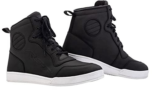 RST HiTop Moto CE Mens Leather Waterproof Motorcycle Boots Sneakers - Black (uk_footwear_size_system, adult, men, numeric, medium, numeric_11)