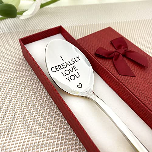 I Cerealsly Love You Gravierter individueller Müslilöffel – Jahrestag Hochzeit Geschenk – Freund Freundin – Einzigartiges Liebesbezeichen – besondere Anlässe.