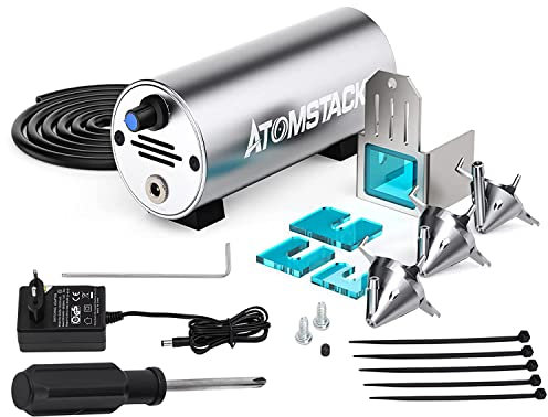 ATOMSTACK Air Assist Kit para máquina de grabado láser X7 Pro, S10PRO, A10PRO, A5PRO, cortador láser accesorio para grabado láser, silencioso, hace bordes de corte más limpios y suaves