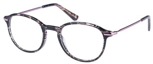 Superdry Rund Acetate Brillen in Rosa für Damen, Brille mit Sehstärke, optional mit Sonnenbrillen tönung oder Blaulichtfilter (Modell SDO-BILLIE-191)