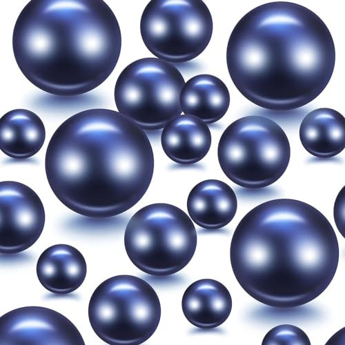 Schwimmende Perlen 150 Stück Kein Loch Acryl-Kunstperlen 8/14/20mm Lose Perlen für Schmuckherstellung, DIY-Schmuck Schwimmende und Vasenfüller Partydekorationen (Blau)