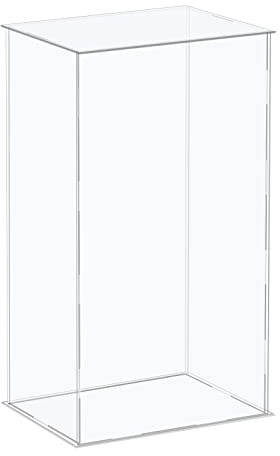 sourcing map Acrylic Display Case Plastic Box Cube Storage Box Clear Assemble Showcase 26x16x41cm for Collectibles