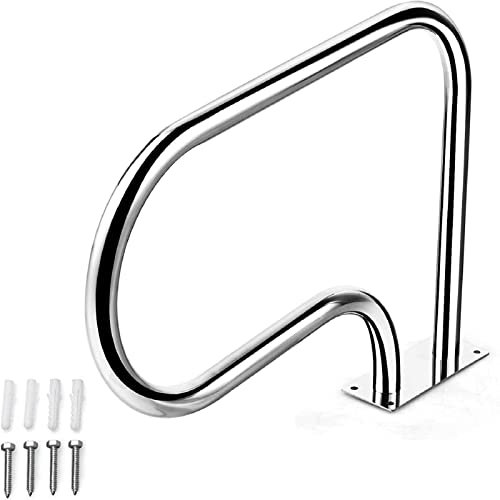 COSTWAY Barandilla Piscina de Metal Inoxidable, Pasamanos de Piscina de 81 x 57 cm, pasamanos barra de mano para piscina de Fácil Montaje, Ideal para SPA, Estadio y Piscina (1 Pieza)
